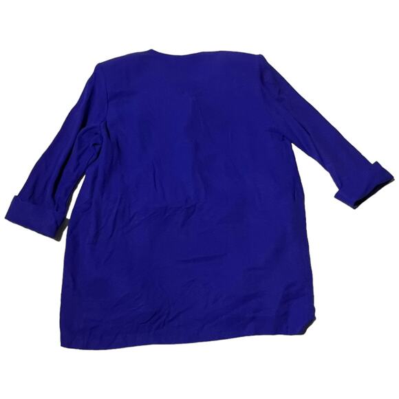 Perceptions by Irene B. Vintage 90s Oversized Blue Blazer Blouse - Size 8 - Picture 8 of 13